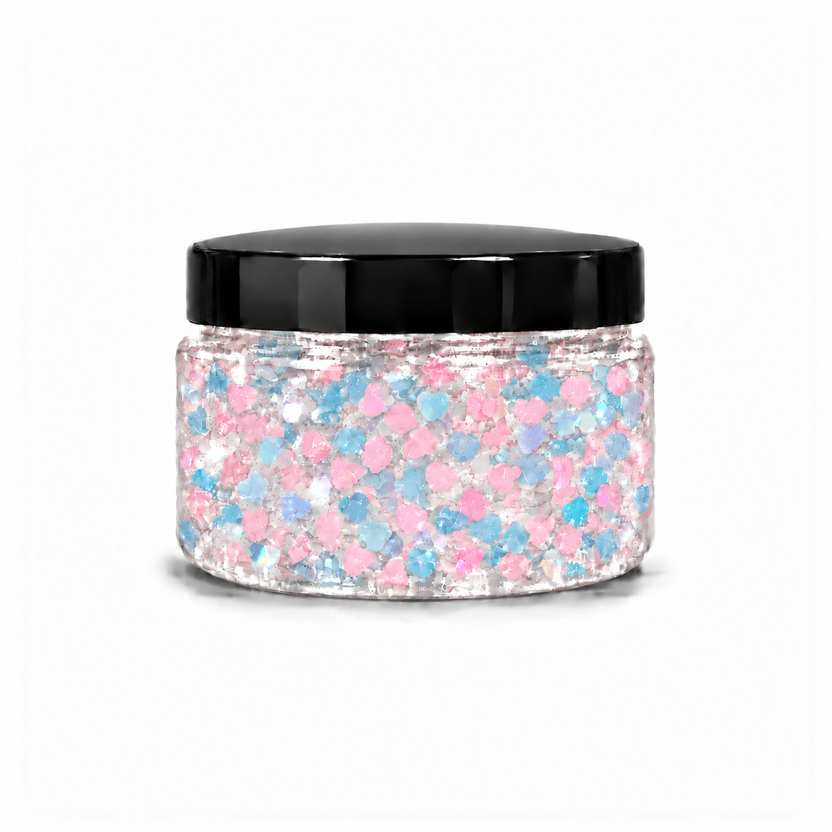 Gel con Glitter de Corazones Tornasol