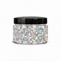 Gel con Glitter de Lunas y Estrellas Plateadas Tornasol