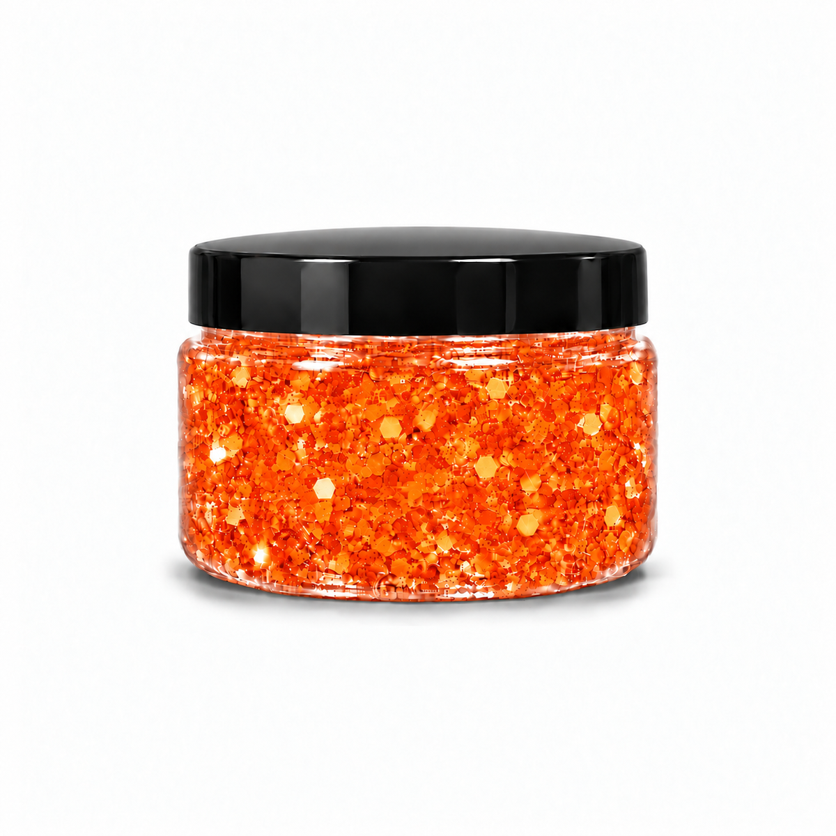 Gel con Glitter Naranja Neón